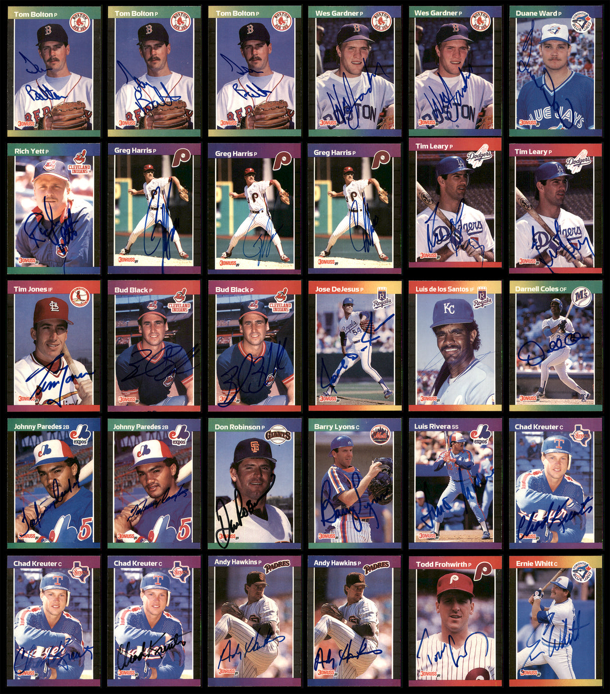 1989 Donruss Baseball Autographed Cards Lot Of 152 SKU #185581