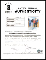 Gerald R. Ford & Bob Hope Autographed Framed 8x10 Magazine Page Photo Classic Celebrities Beckett BAS #AC94216