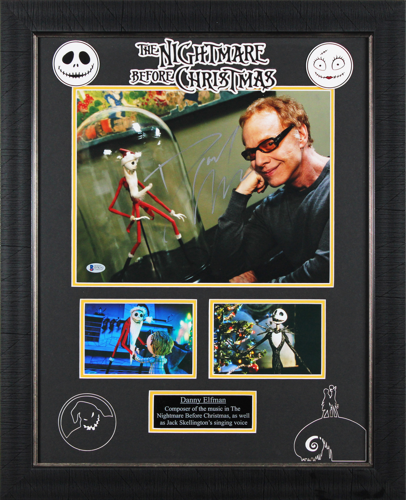 Danny Elfman The Nightmare Before Christmas Signed 11x14 Framed Photo BAS