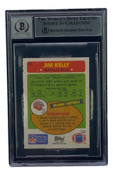 Jim Kelly Signed 1987 Topps #72 Buffalo Bills Rookie Card BAS Auto 10