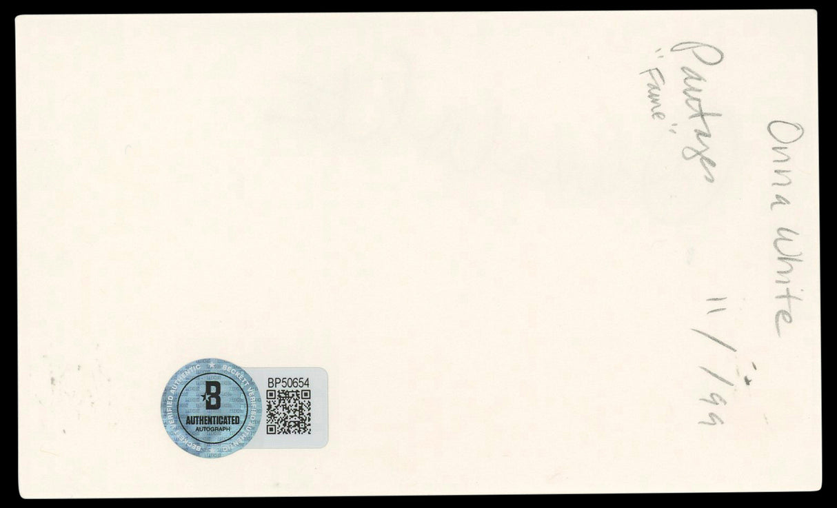 Onna White Oliver! Authentic Signed 3x5 Index Card Autographed BAS #BP50654