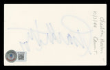 Charlton Heston Ben-Hur Authentic Signed 3x5 Index Card BAS LOA #AC26996