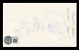 Charlton Heston Ben-Hur Authentic Signed 3x5 Index Card BAS LOA #AC26996