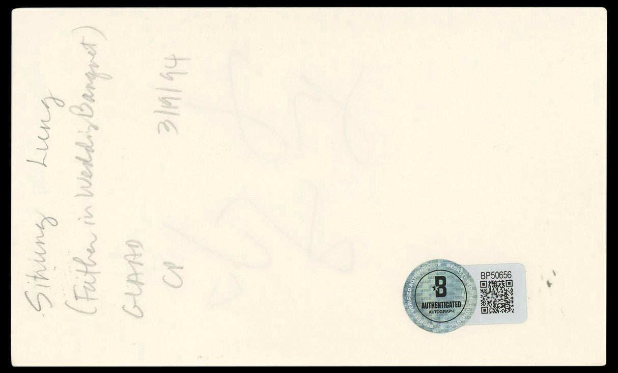 Sihung Lung The Wedding Banquet Authentic Signed 3x5 Index Card BAS #BP50656