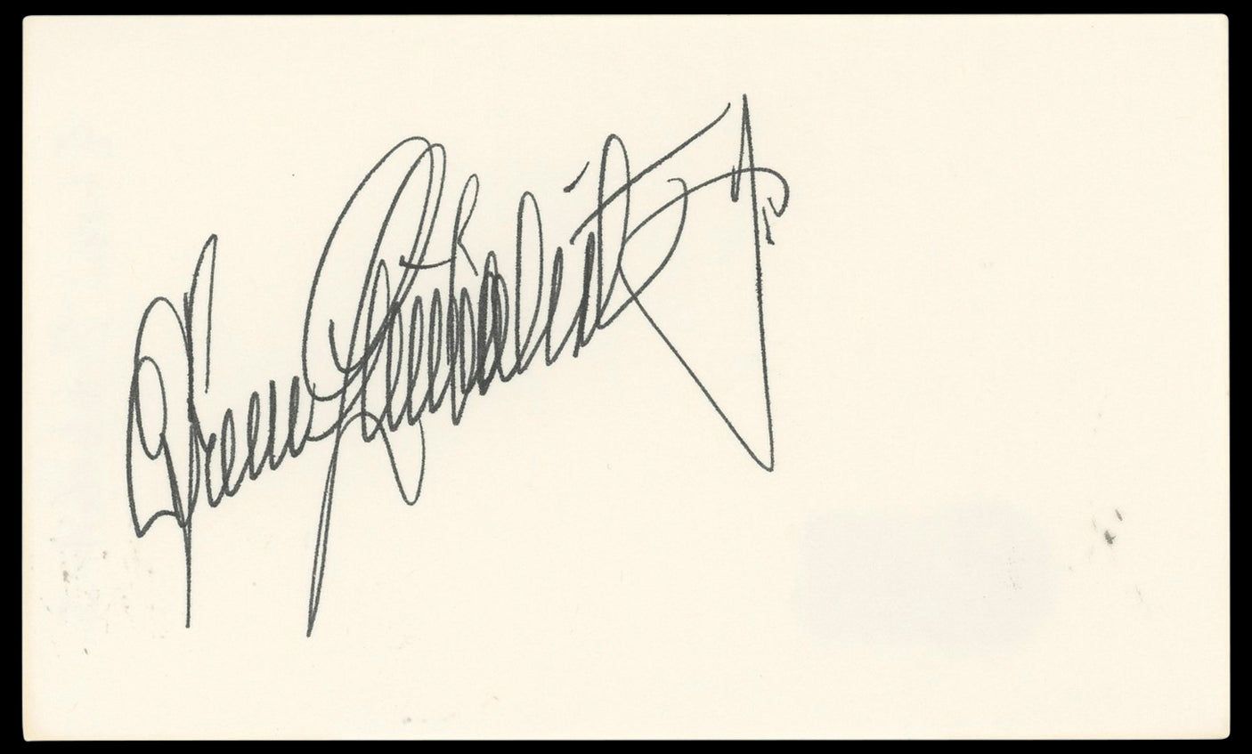 Efrem Zimbalist Jr. 77 Sunset Strip Authentic Signed 3x5 Index Card BAS #BP50659