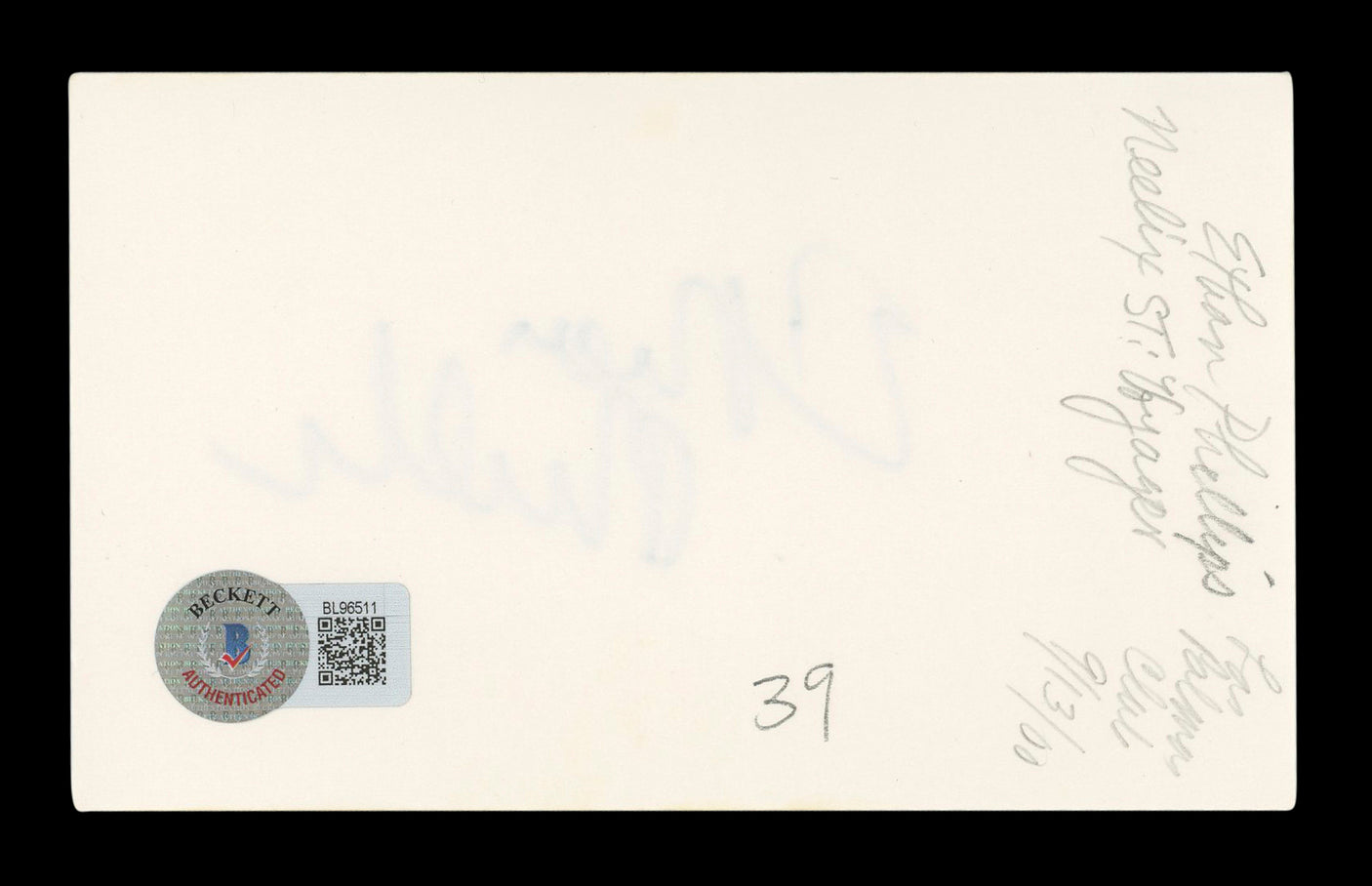 Ethan Phillips Star Trek Voyager Authentic Signed 3x5 Index Card BAS #BL96511