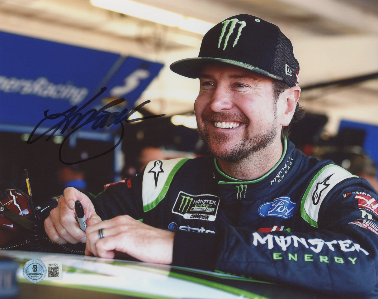 Kurt Busch NASCAR Authentic Signed 8x10 Horizontal Photo Autographed BAS 5