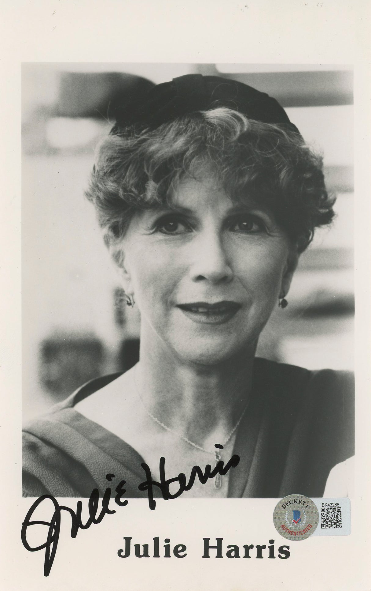 Julie Harris East of Eden Authentic Signed 5x8 Black & White Photo BAS #BK43288