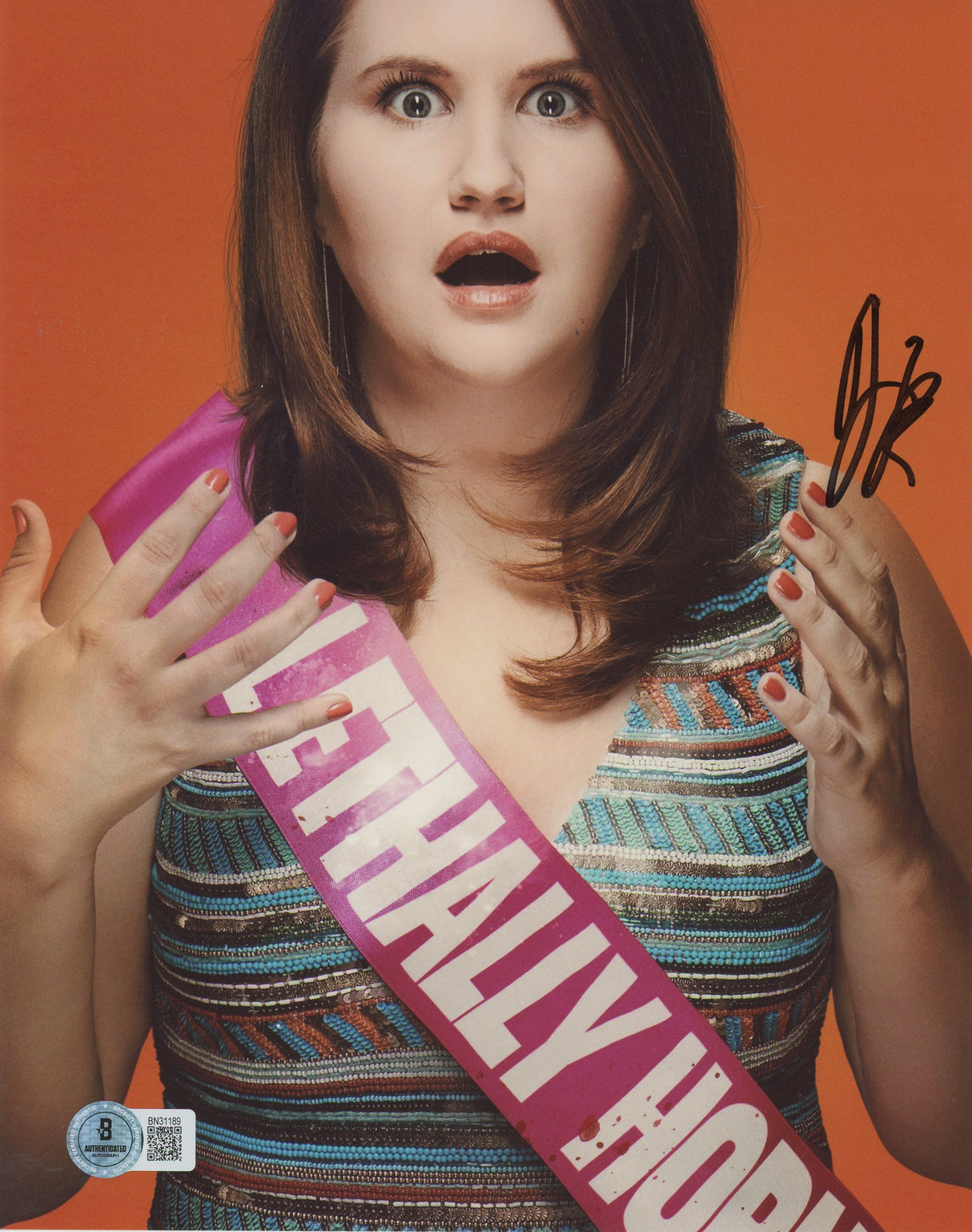 Jillian Bell Rough Night Authentic Signed 8x10 Photo Autographed BAS #BN31189