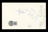 Kirk Douglas Spartacus Authentic Signed 3x5 Index Card Autographed BAS #BL96596