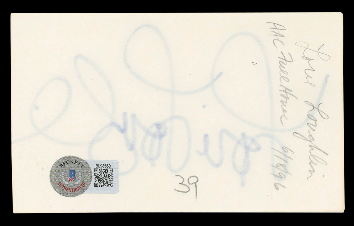 Lori Loughlin Full House Authentic Signed 3x5 Index Card BAS #BL98560