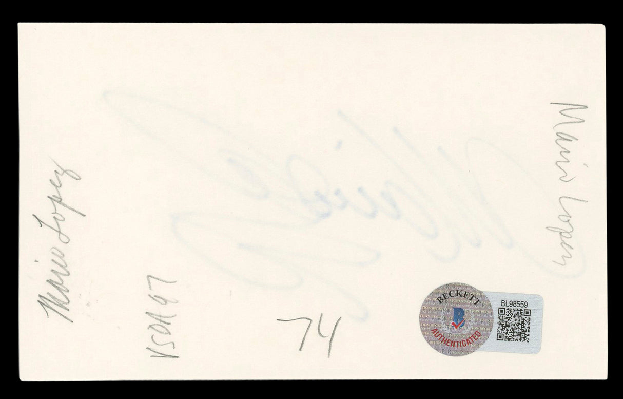 Mario Lopez Saved By The Bell Authentic Signed 3x5 Index Card BAS #BL98559