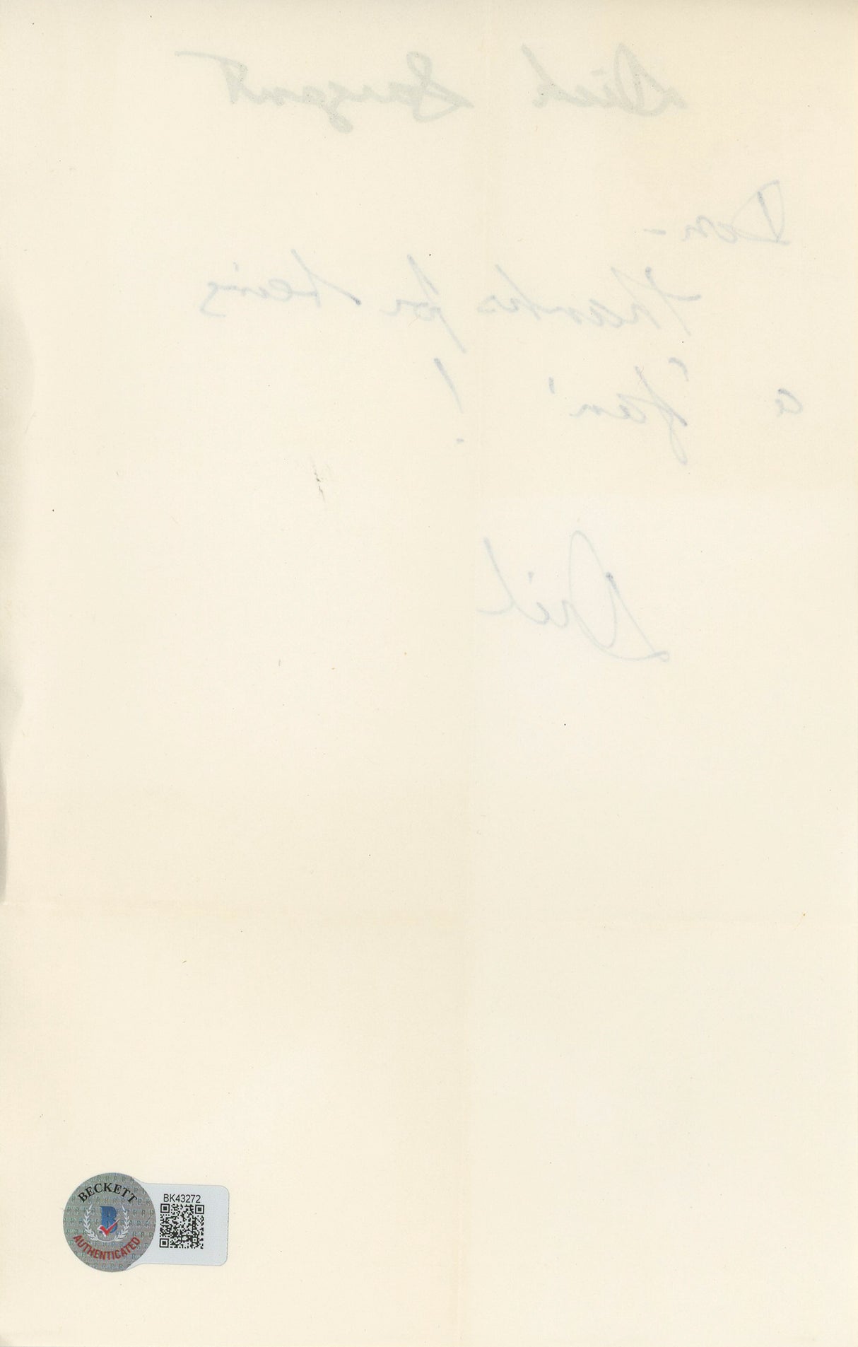 Dick Sargent Bewitched Authentic Signed 5.5x8.5 Handwritten Letter BAS #BK43272