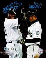 Ichiro Suzuki & Ken Griffey Jr. Autographed 8x10 Photo Seattle Mariners Grand Slam Celebration IS Holo & Beckett BAS Witness Stock #254340