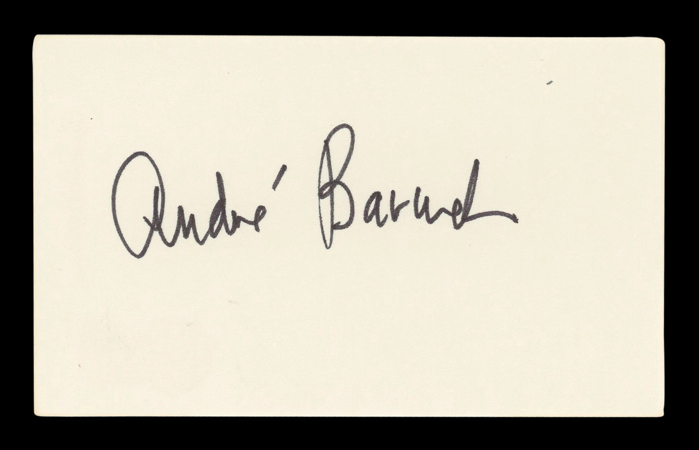 Andr Baruch Radio Personality Signed 3x5 Index Card Autographed BAS #BM57033