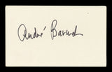 Andr Baruch Radio Personality Signed 3x5 Index Card Autographed BAS #BM57033