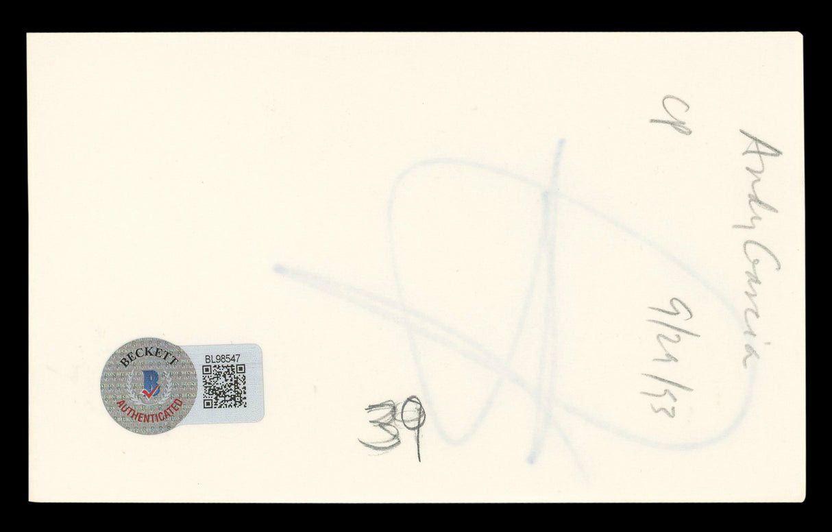 Andy Garca Ocean's 11 Authentic Signed 3x5 Index Card Autographed BAS #BL98547