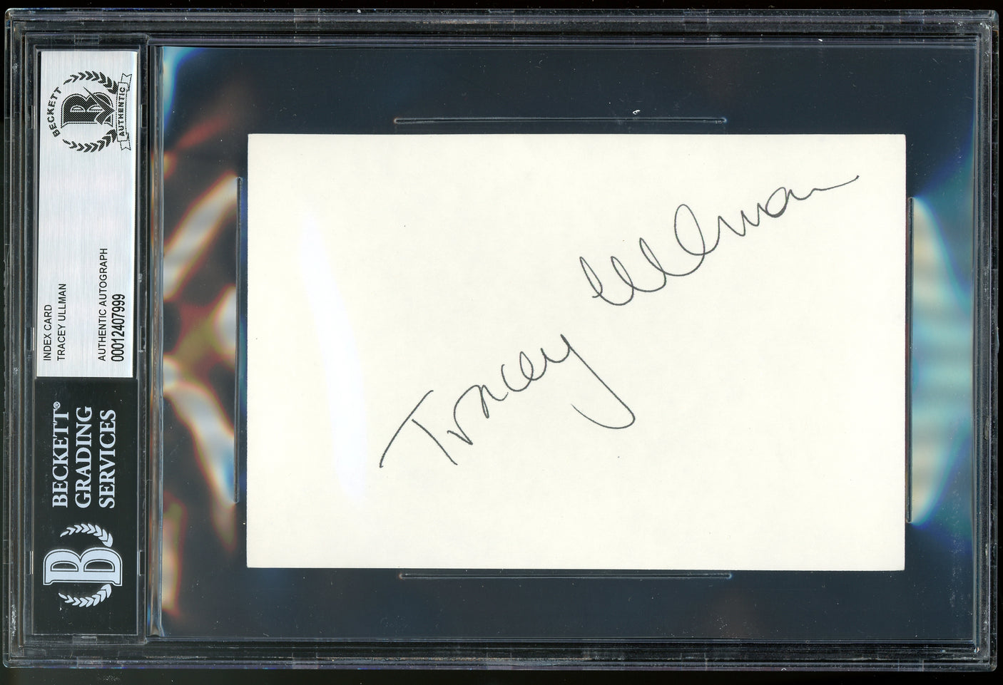 Tracy Ullman Into the Woods Authentic Signed 4x6 Index Card Autographed BAS Slab