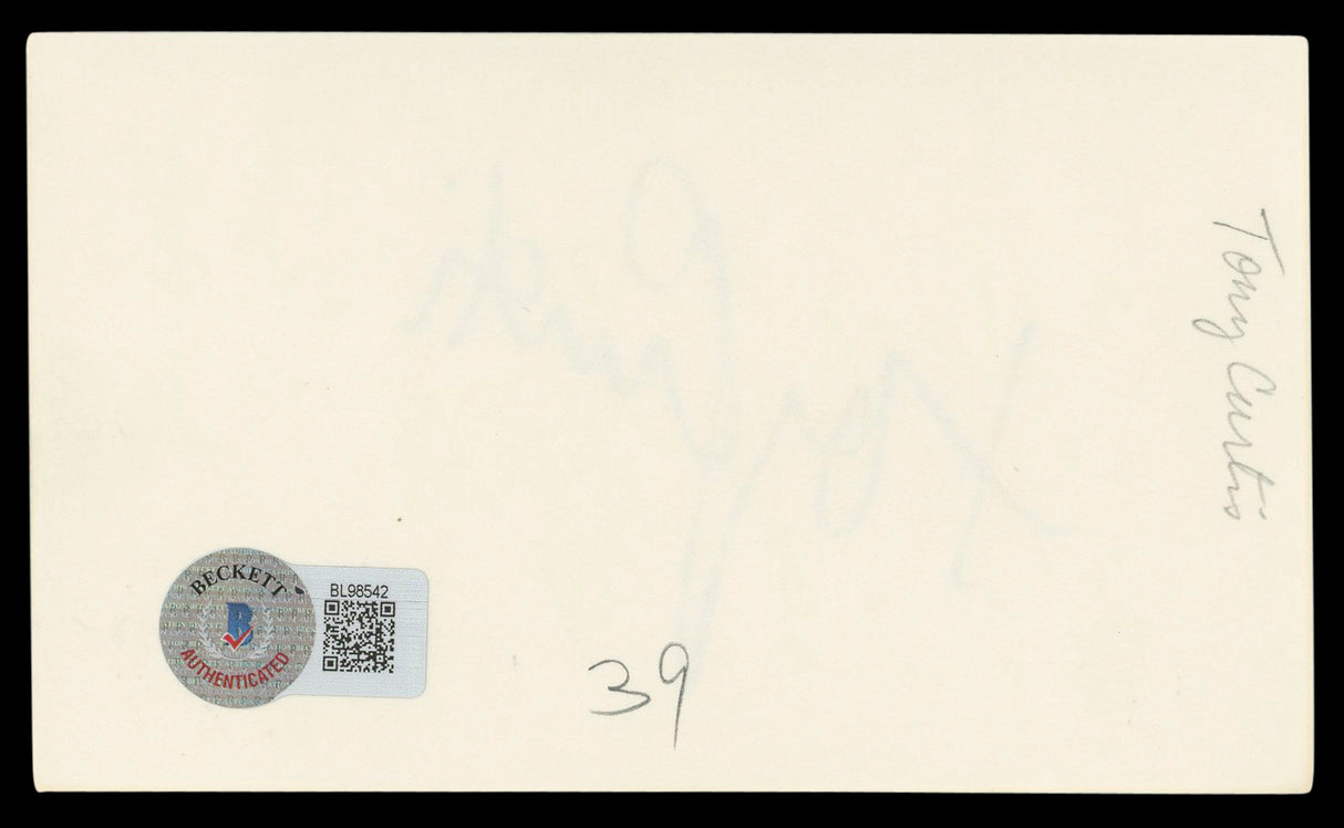 Tony Curtis Some Like It Hot Authentic Signed 3x5 Index Card BAS #BL98542
