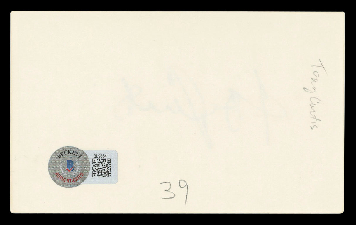 Tony Curtis Some Like It Hot Authentic Signed 3x5 Index Card BAS #BL98541