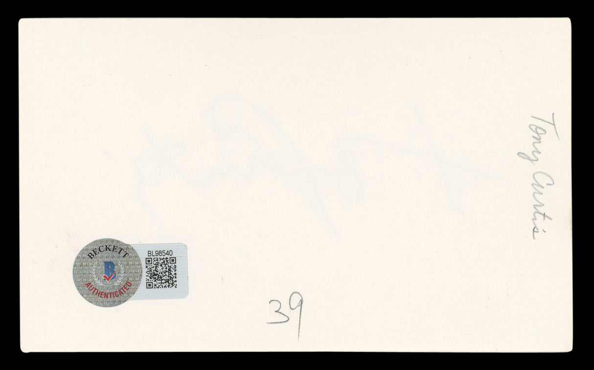 Tony Curtis Some Like It Hot Authentic Signed 3x5 Index Card BAS #BL98540