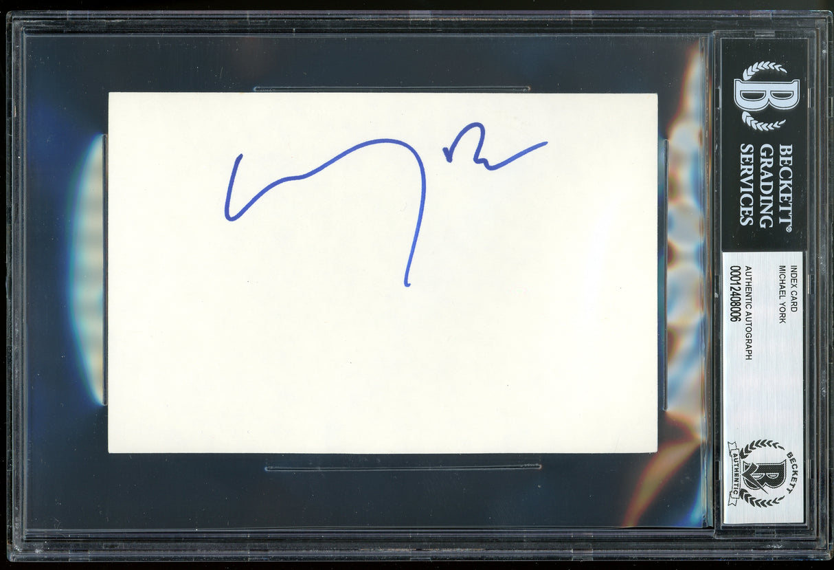 Michael York Romeo + Juliet Authentic Signed 4x6 Index Card BAS Slabbed