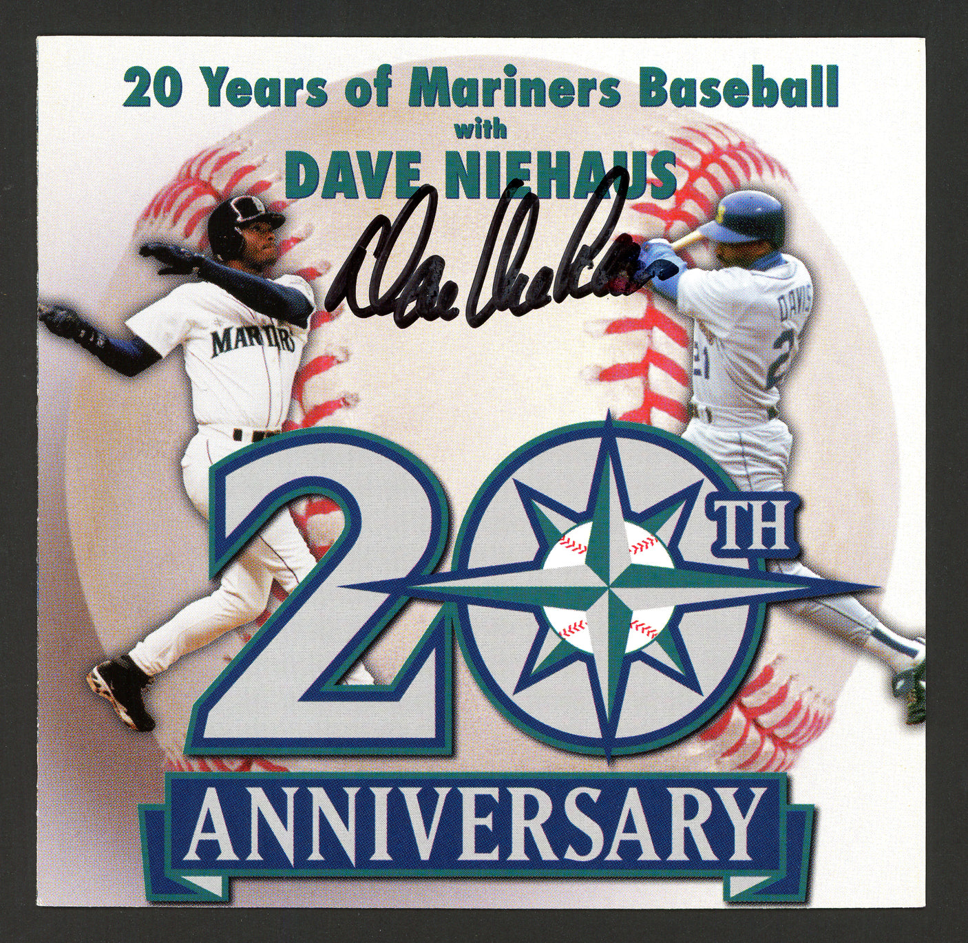 Dave Niehaus Autographed 4.75x4.75 CD Cover Seattle Mariners 20th Anniversary MCS Holo Stock #181115