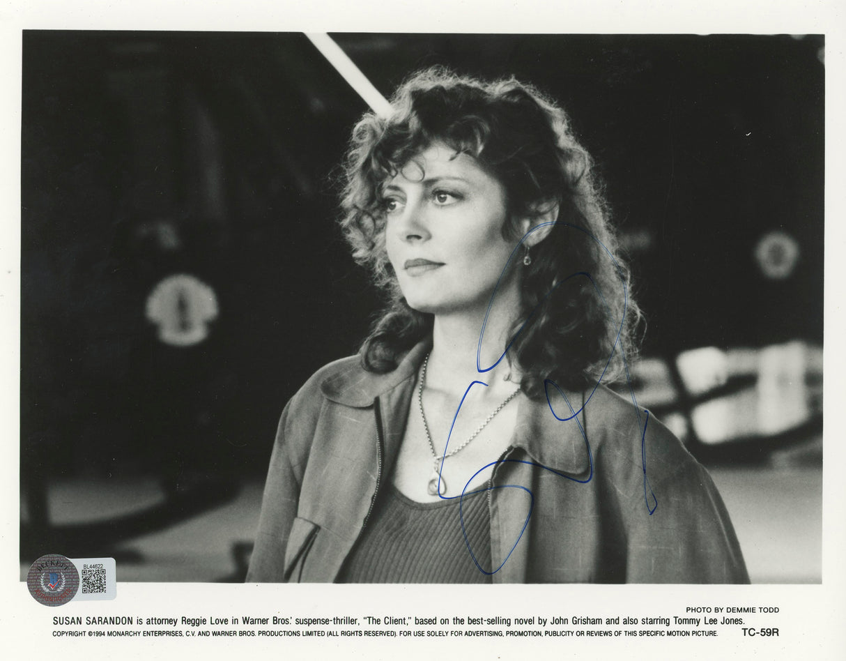 Susan Sarandon The Client Authentic Signed 8x10 Black & White Photo BAS #BL44622