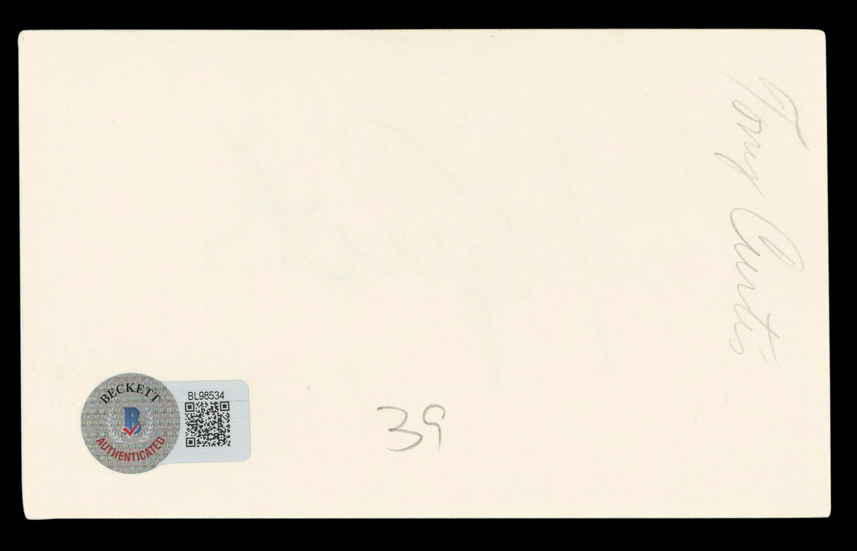 Tony Curtis Some Like It Hot Authentic Signed 3x5 Index Card BAS #BL98534