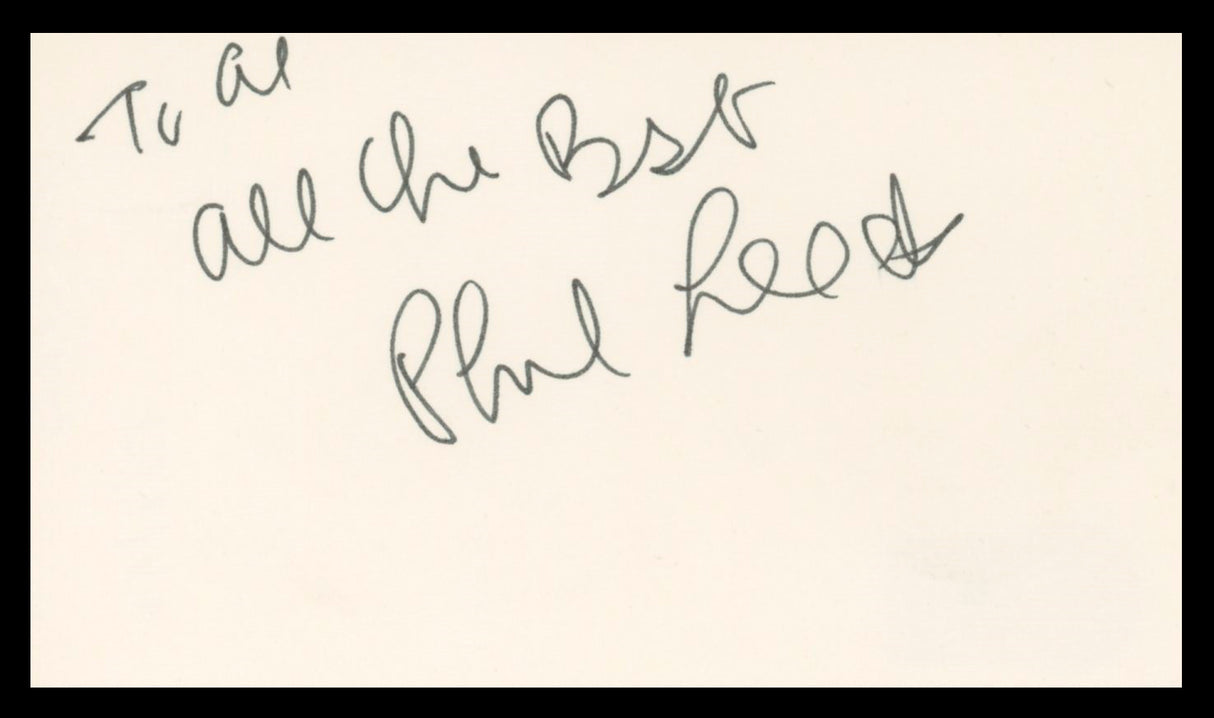 Phil Leeds Everybody Loves Raymond Authentic Signed 3x5 Index Card BAS #BV59003