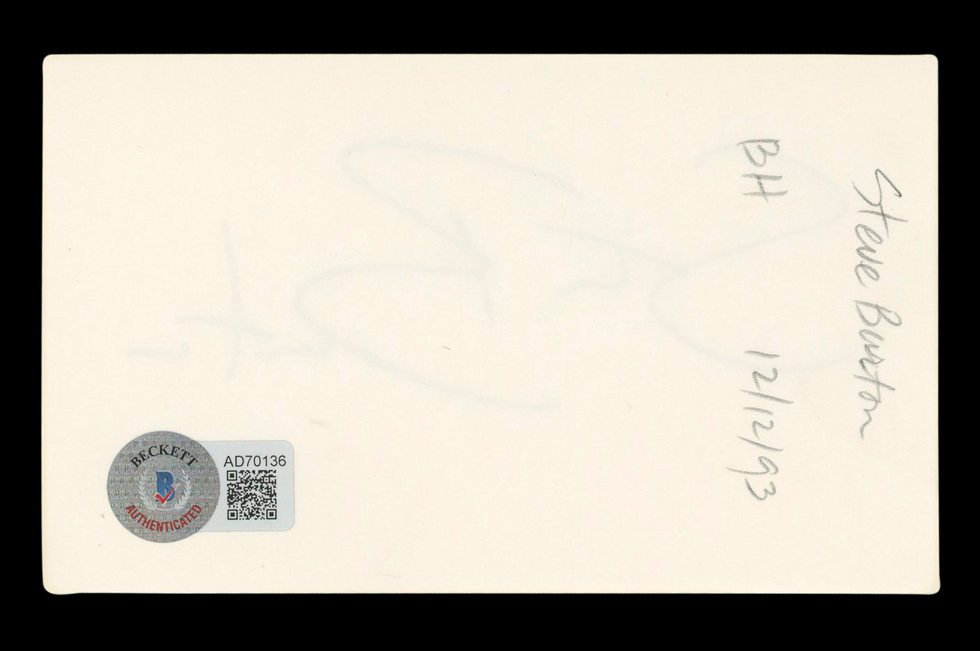 Steve Burton General Hospital Signed 3x5 Index Card Autographed BAS #AD70136