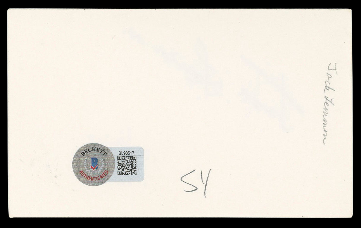 Jack Lemmon The Apartment Authentic Signed 3x5 Index Card BAS #BL98517