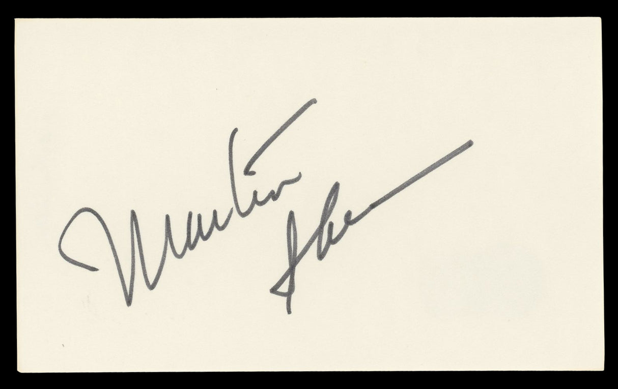 Martin Sheen The Departed Authentic Signed 3x5 Index Card BAS #BN06353