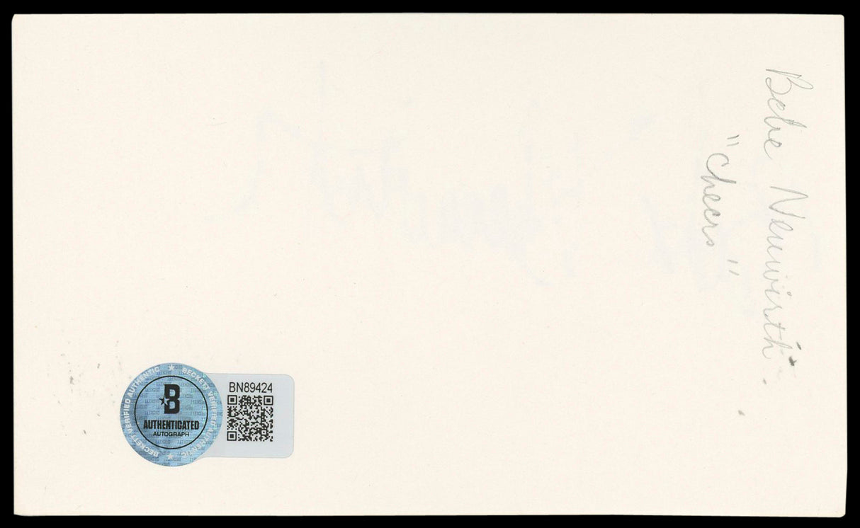 Bebe Neuwirth Cheers Authentic Signed 3x5 Index Card Autographed BAS #BN89424