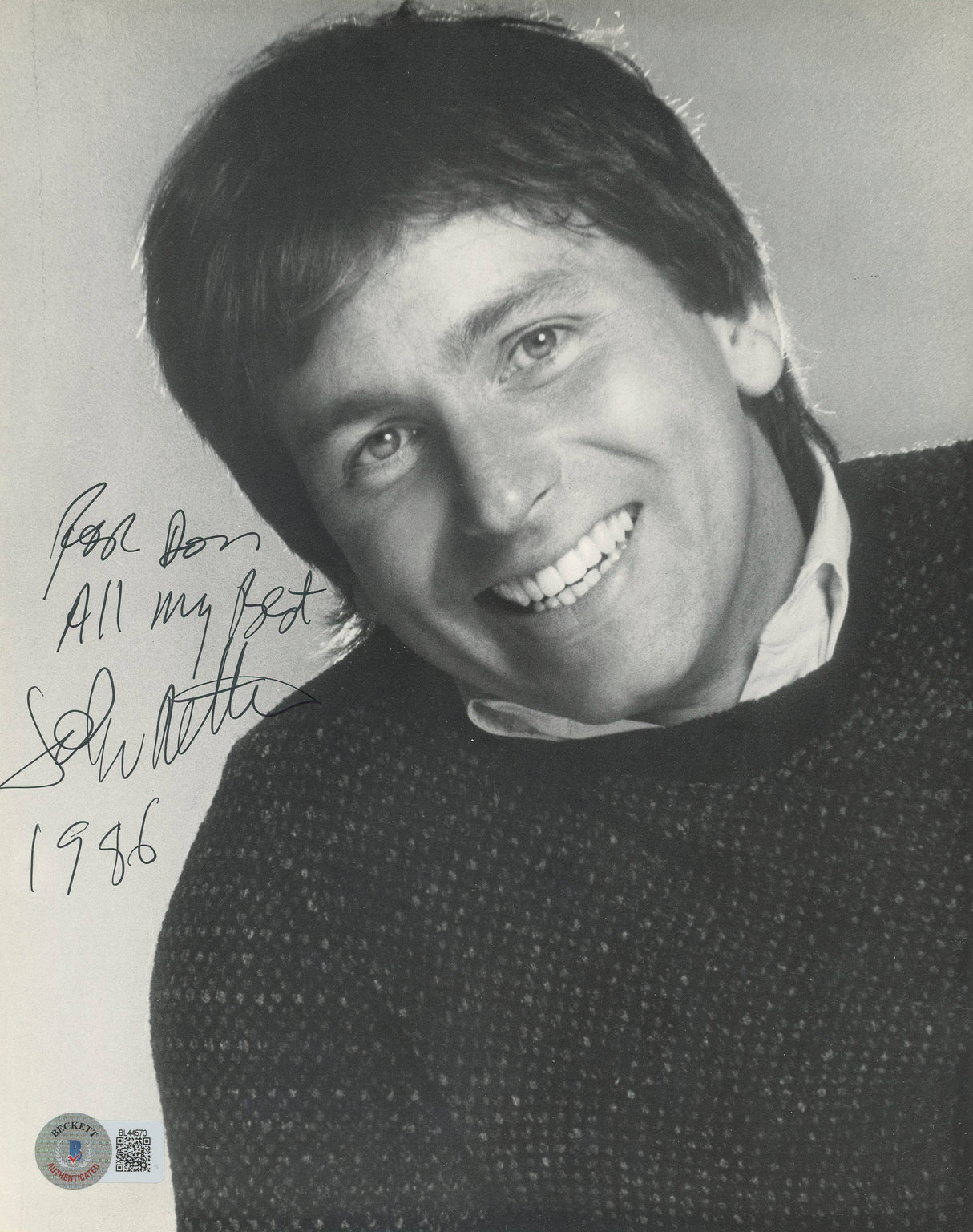 John Ritter Three's Company "For Don All My Best" Signed 8x10 Photo BAS #BL44573
