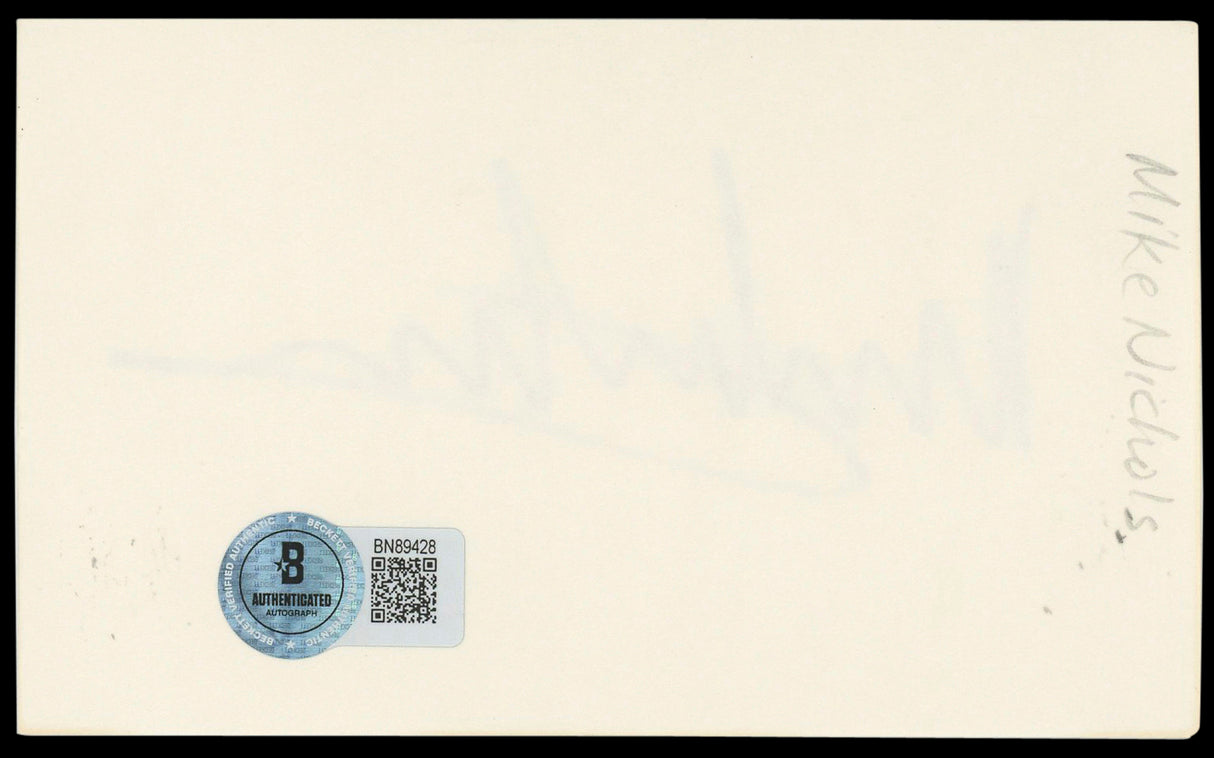 Mike Nichols The Graduate Authentic Signed 3x5 Index Card BAS #BN89428