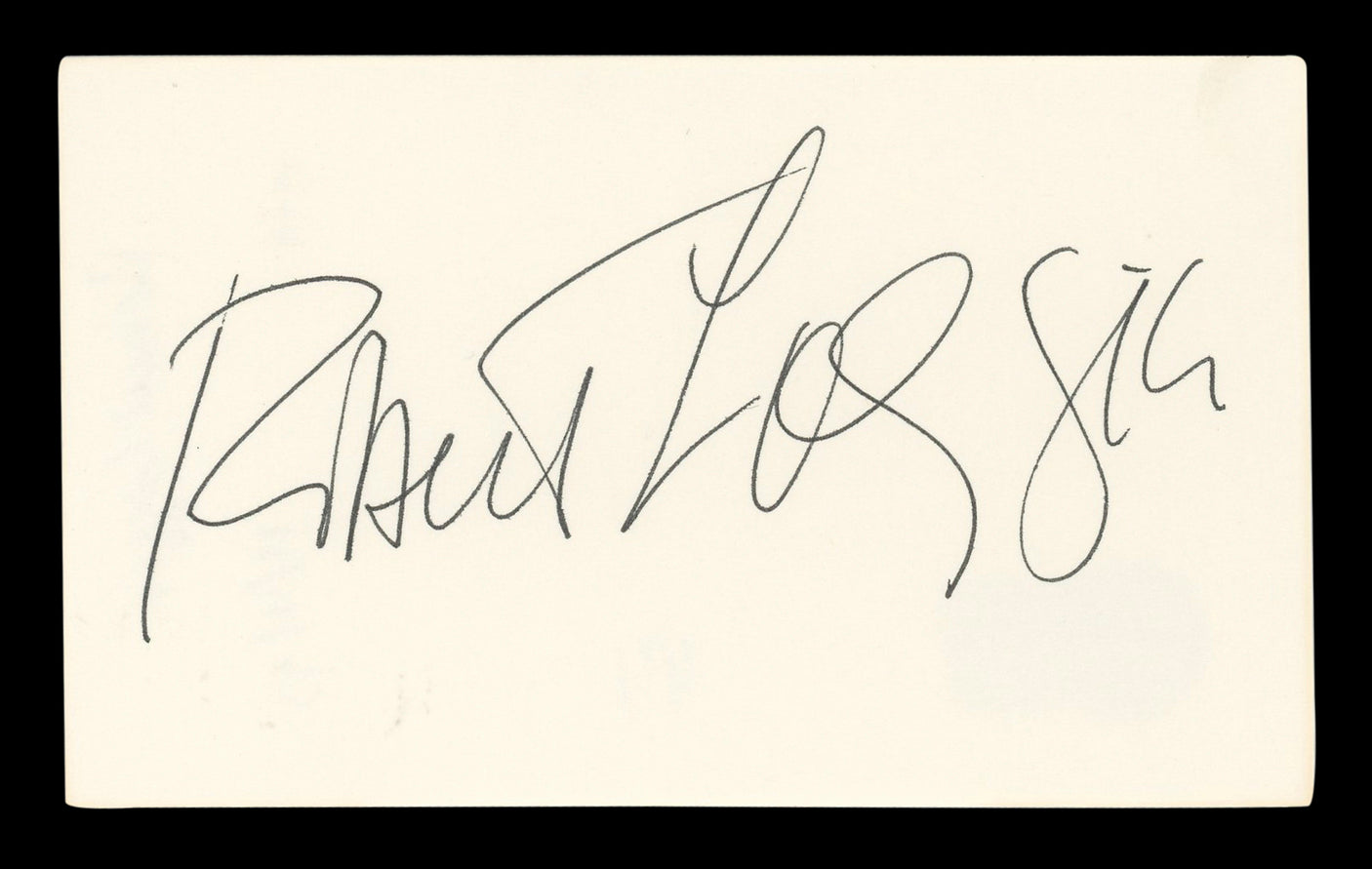 Robert Loggia Big Authentic Signed 3x5 Index Card Autographed BAS #BL96584