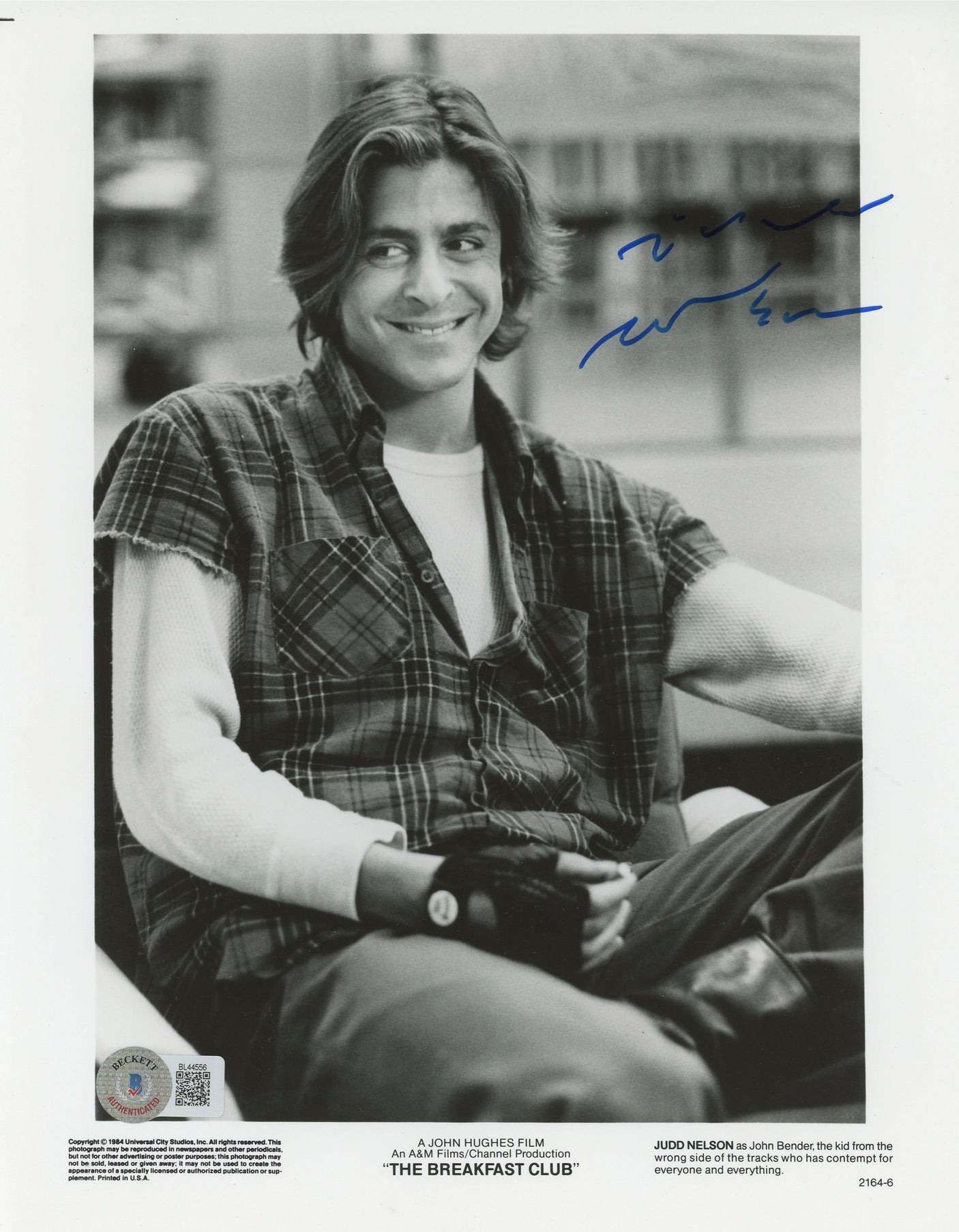 Judd Nelson The Breakfast Club Authentic Signed 8x10 Photo BAS #BL44556