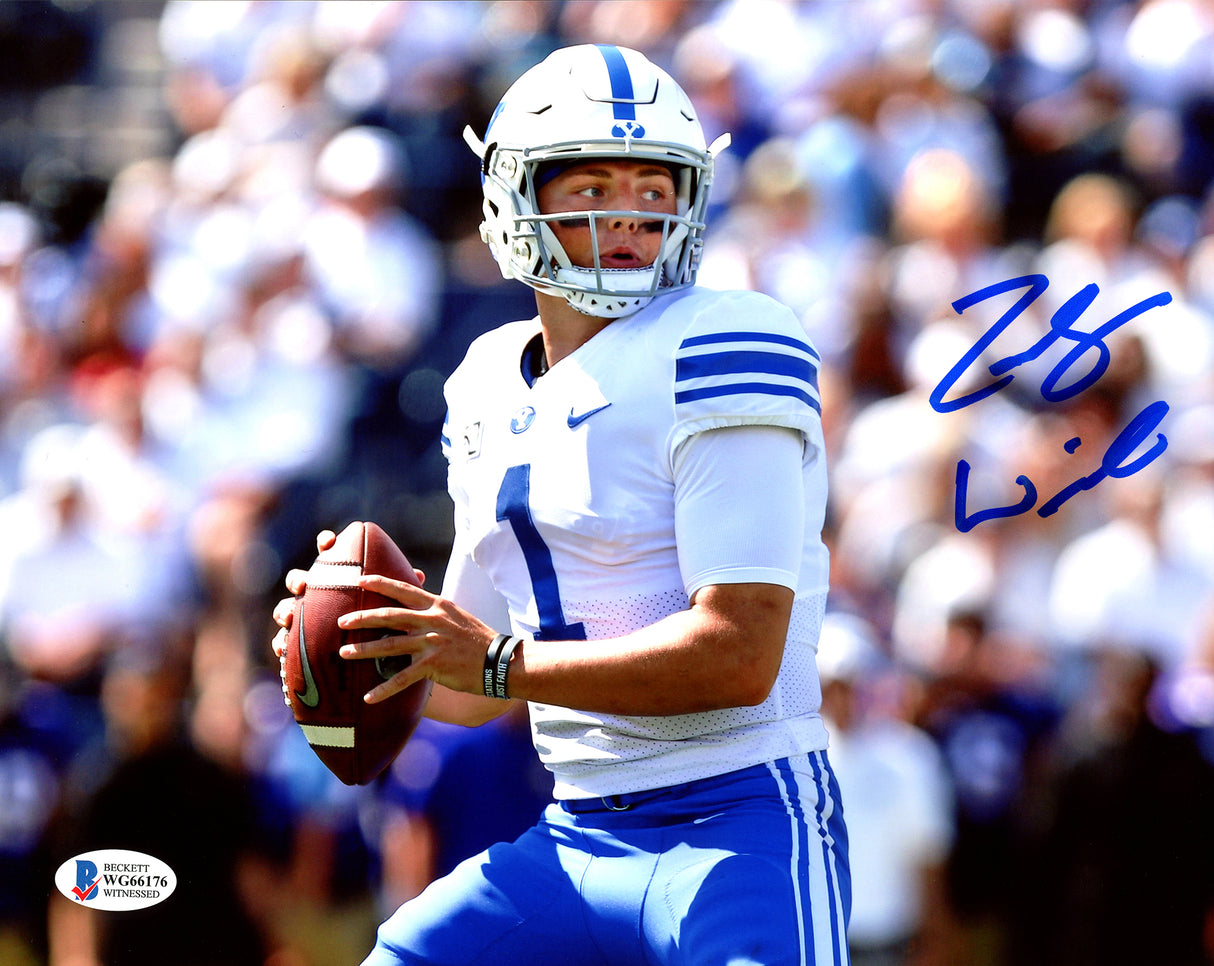 Zach Wilson Autographed 8x10 Photo BYU Cougars Beckett BAS Stock #191144