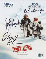 Chevy Chase and John Landis Spies Like Us Signed 8x10 Photo BAS #2W43580
