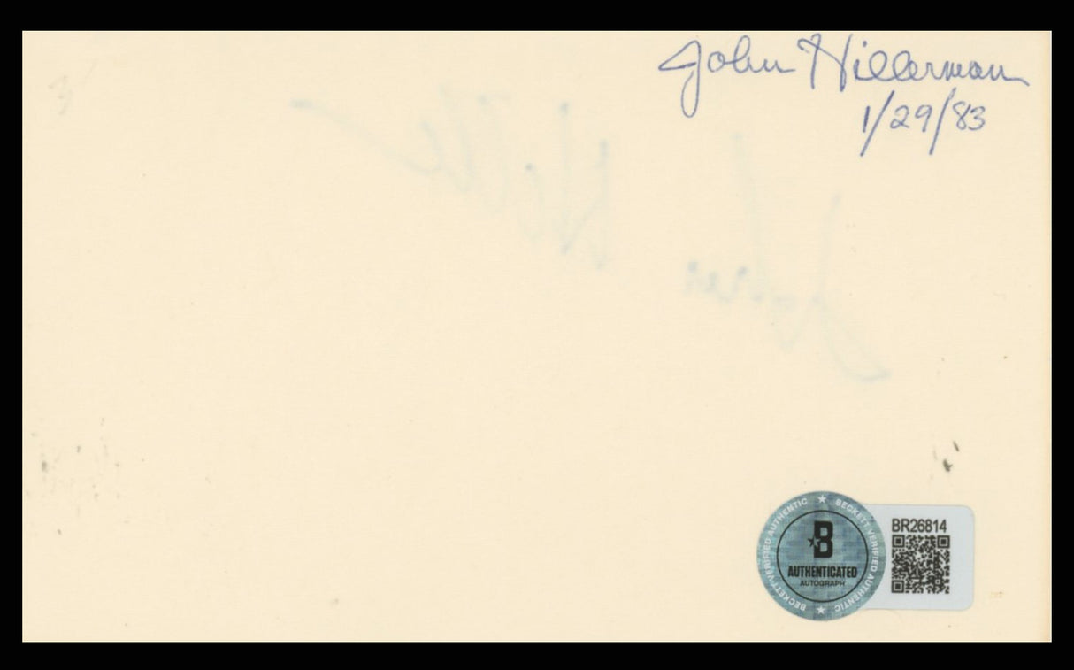 John Hillerman Magnum, P.I. Authentic Signed 3x5 Index Card BAS #BR26814
