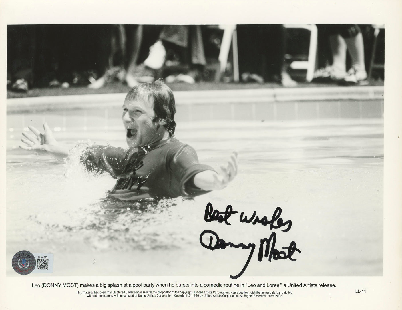 Donny Most Leo and Loree "Best Wishes" Authentic Signed 8x10 Photo BAS #BL44523