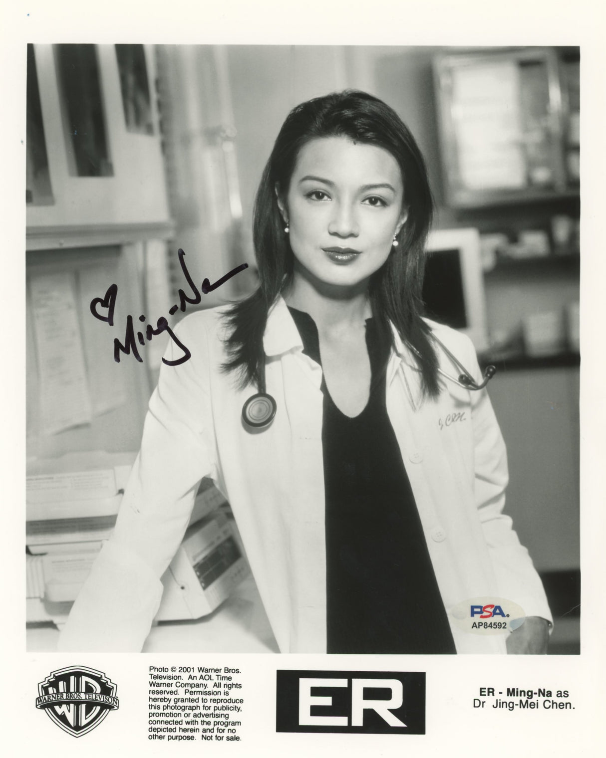 Ming-Na E.R. Authentic Signed 8x10 Vertical Photo PSA/DNA #AP84592