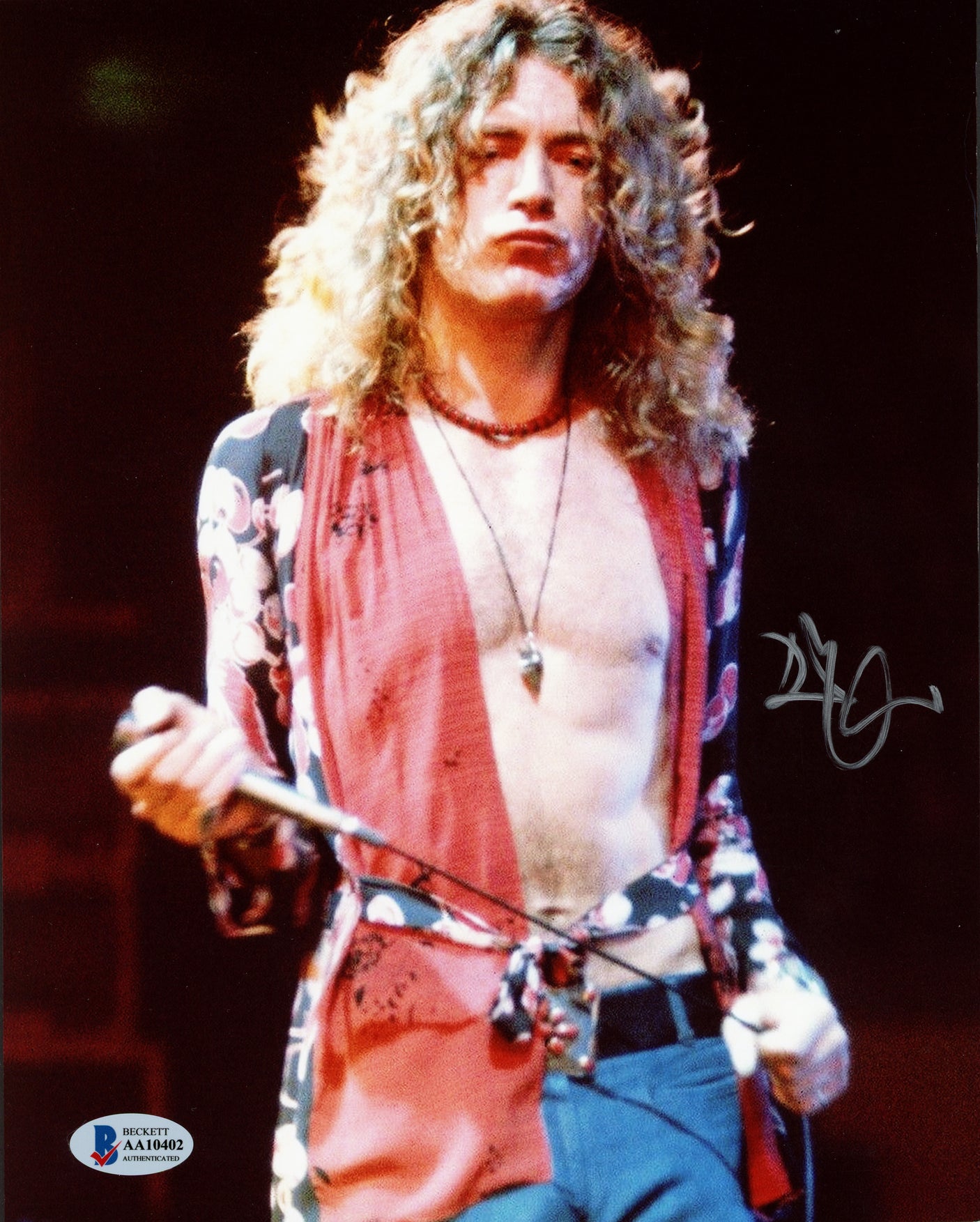 Robert Plant Autographed 8x10 Photo Led Zeppelin (Removed Personalization) Beckett BAS #AA10402