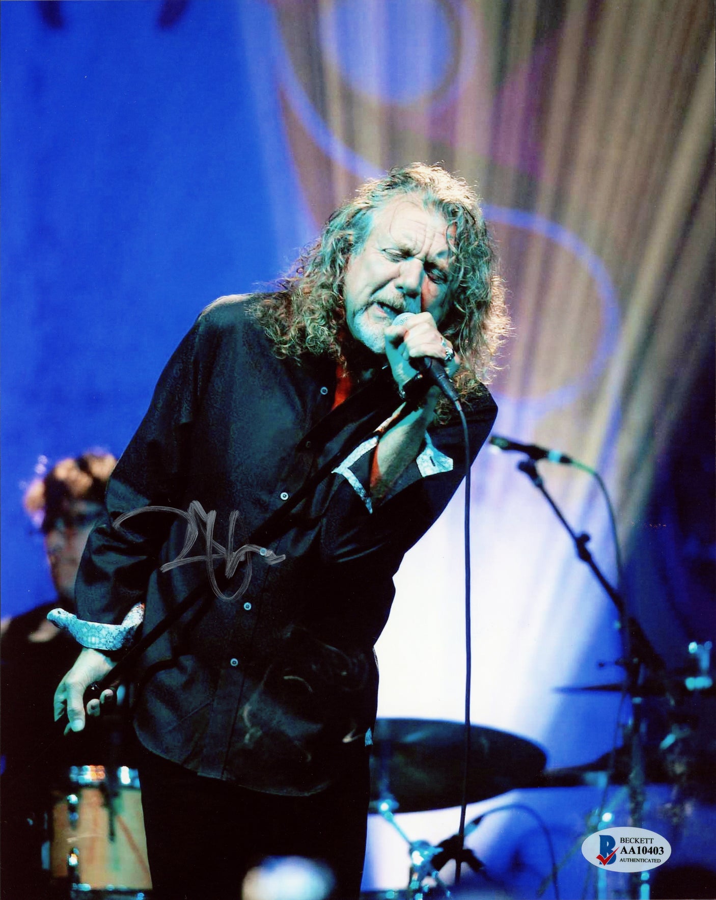 Robert Plant Autographed 8x10 Photo Led Zeppelin (Removed Personalization) Beckett BAS #AA10403