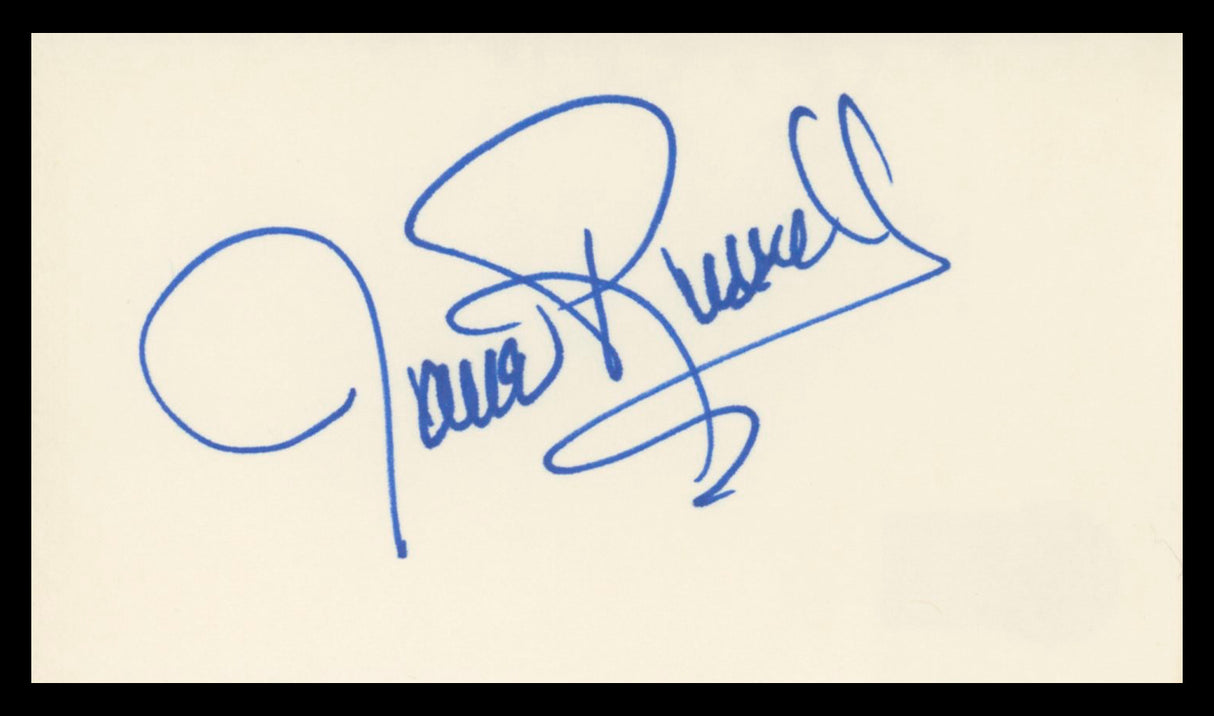Jane Russell Gentlemen Prefer Blondes Signed 3x5 Index Card BAS #BV02161