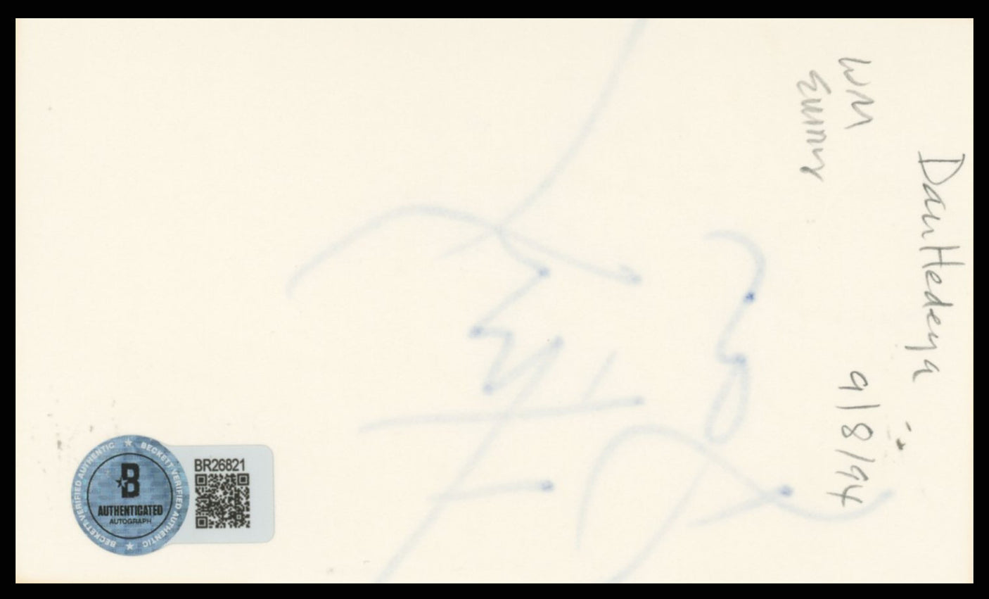 Dan Hedeya Commando Authentic Signed 3x5 Index Card Autographed BAS #BR26821