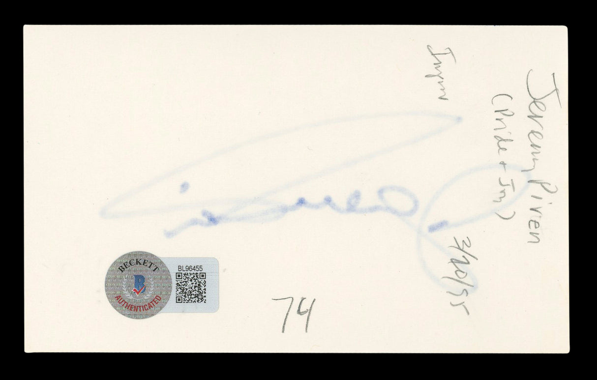 Jeremy Piven Entourage Authentic Signed 3x5 Index Card Autographed BAS #BL96455