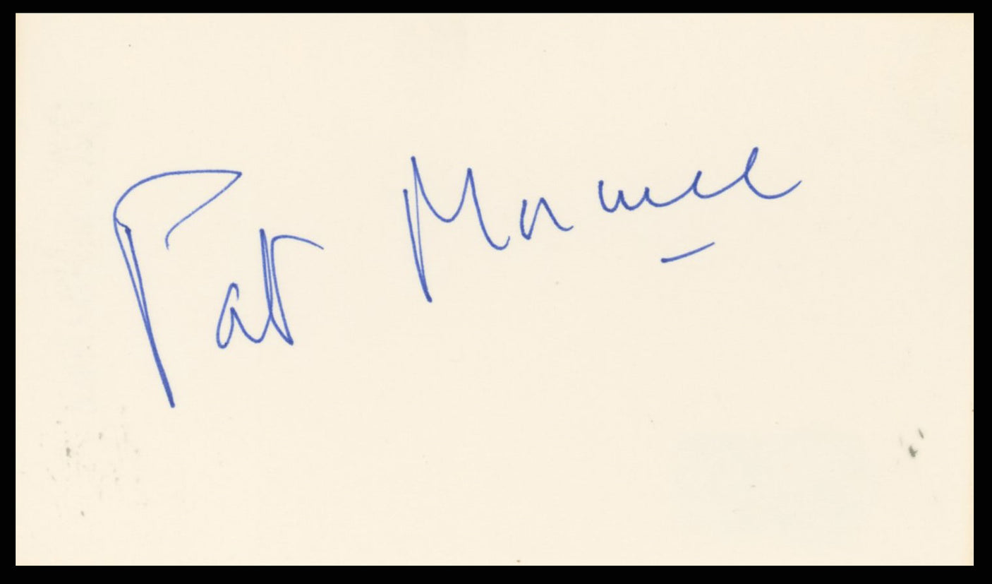 Patrick MacNee The Avengers Authentic Signed 3x5 Index Card BAS #BR26834