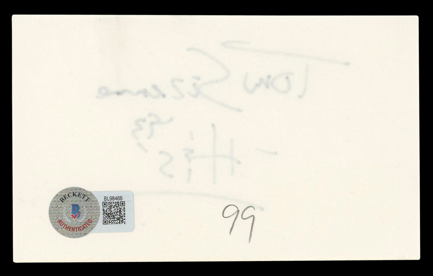 Tom Sizemore Saving Private Ryan Authentic Signed 3x5 Index Card BAS #BL98468